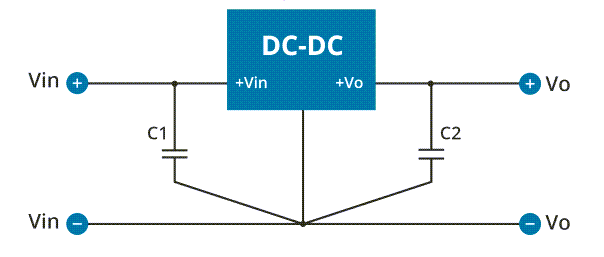 Application Circuit Diagram - CUI Inc P78B-1000R 1A Non-Isolated DC-DC Converters