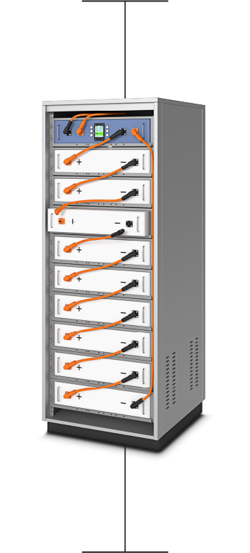 Battery rack using Phoenix Contact energy storage products